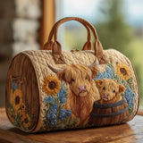 Highland Cow Quilted Travel Bag
