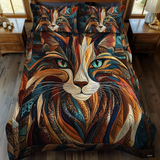 3-Piece Quilted Bedding Set - Whiskers & Spills