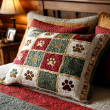 Crimson Paws Quilted Pillowcase