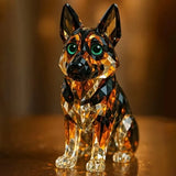 Crystal-Studded German Shepherd Figurine